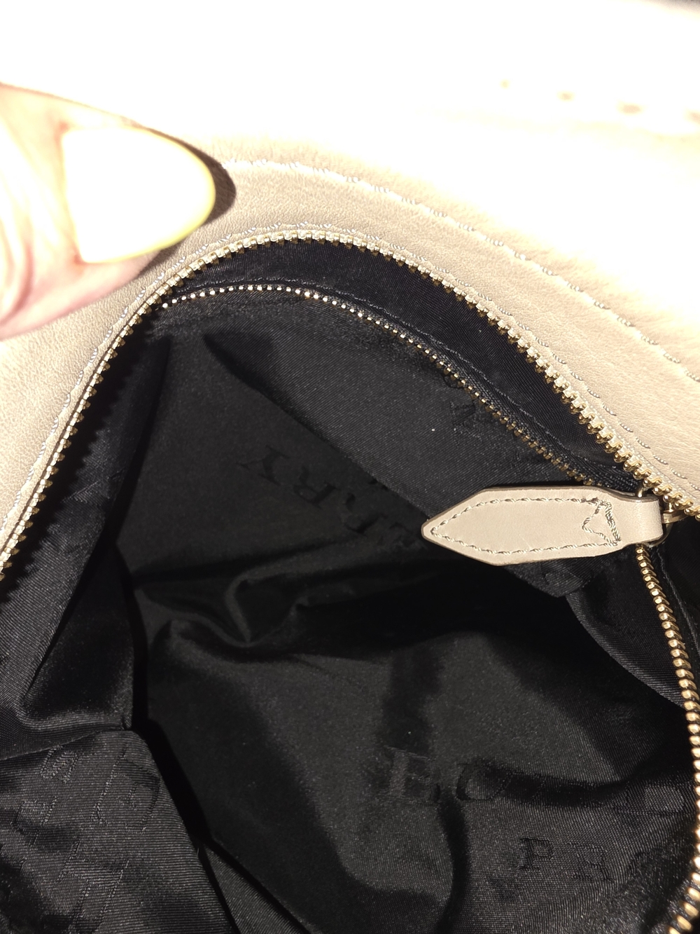 Burberry Beige and Gray Plaid Shoulder Bag with Stud Trim - Picture 9 of 17